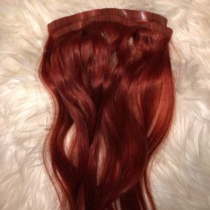 Vibrant Red Human Hair Extensions (11 piece)